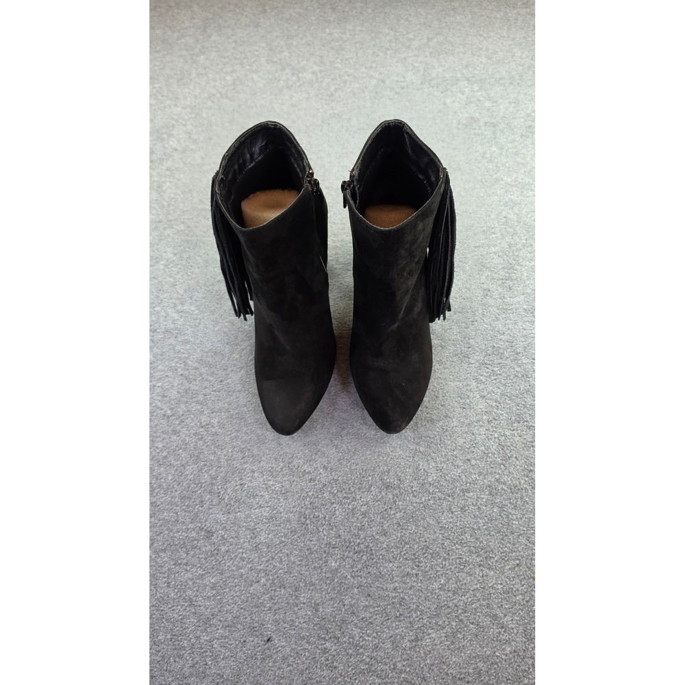 Forever 21 Womens Fringe Ankle Boots 8 Black Western Boho